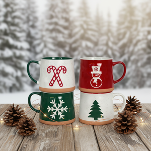 Nuevo Estilo, Venta al por Mayor, Juego de Tazas de Cerámica Navideñas, Paquete al por Mayor, Diseño de Papá Noel, Reno y Copo de Nieve, Apto para Alimentos, Apto para Lavavajillas y Microondas - Product Image 1