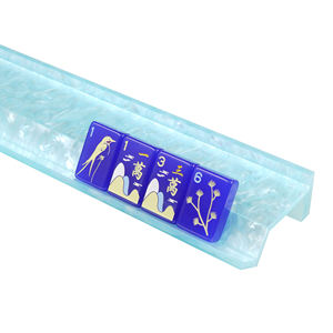 20 Inch Mahjong Rack for 4 Layers Tile Flowing Blue Marble Acrylic Rack MOQ 50 <b>Sets</b> Handmade Racks for 160 Tiles American <b>Majong</b> - Product Image 1