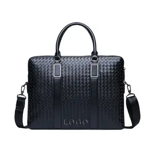 Vente en gros en usine de sacs à main noirs à la mode au design unique sacs d'affaires de luxe de grande capacité pour hommes porte-documents en cuir