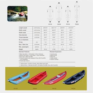 เรือคายัคเป่าลม PF OEM Fishing Drop Stitch สำหรับ 2 คน ทุกขนาด พร้อมชุดอุปกรณ์ครบชุดสำหรับขาย  กระดานพายสำหรับกีฬาทางน้ำ - Product Image 2