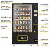 Máquina Expendedora de Snacks LERKE, Pequeña, Refrigerada, Combinada, para Bebidas y Alimentos, con Pago con Tarjeta de Crédito/Monedas/Efectivo/NFC/Pago Móvil