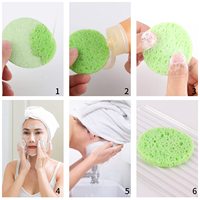 Cellulose naturelle Spa Salon Visage Esthéticiennes Nettoyage Massage bain Démaquillant compr Pad Exfoliant éponge faciale