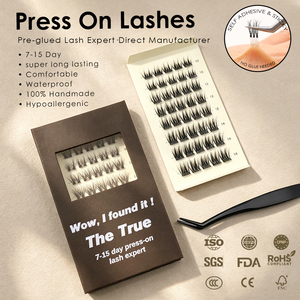 Assortiment de faux cils à presser avec bande extensible, cils bruns, cils <span class=keywords><strong>manga</strong></span>, imperméables, pré-collés, vente en gros, emballage personnalisé, Royaume-Uni, France - Product Image 2