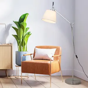 Lampadaire d'<span class=keywords><strong>arc</strong></span> d'abat-jour de tissu de bras long d'oscillation réglable de grande taille pour l'exposition - Product Image 6