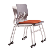 Modern Design Stapelbare Armloze Kantoorstoel Met Wielen Mesh Receptie Stoelen Voor Conferentielobby Voor School Wachtkamer