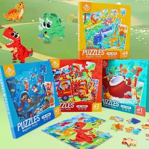 Livre de puzzle magnétique 3 en 1 sur le thème des dinosaures, du trafic et de l'océan, meilleur jouet de voyage pour enfants - Product Image 2