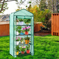 Mini serre pour intérieur extérieur plante maison verte support de support à 4 niveaux serres portables avec couverture PE Durable pour semis