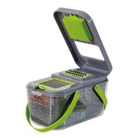 Amz Kitchen Handmatige Groentehakker Snijder Fruit- en Groentesnijder Roestvrijstalen Lemmet ABS Plastic Vaatwasmachinebestendig 1 Stuk