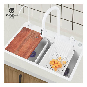 Nuovo prodotto raccomandazione Multi-funzione <span class=keywords><strong>bianco</strong></span> rubinetto lavello 304 acciaio inox singolo foro cascata Design - Product Image 3