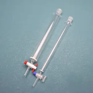 Colonne de chromographie en verre Boro 3.3 avec disque frit et robinet d'arrêt en PTFE, vente directe d'usine - Product Image 1