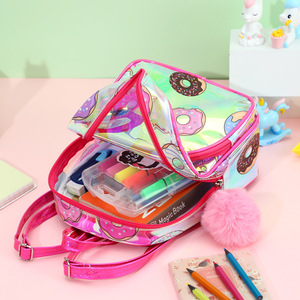Sac à dos transparent mignon en forme de beignet pour enfants filles, style princesse laser, sac d'école - Product Image 1