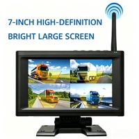 Kit de caméra de surveillance de véhicule sans fil 7 pouces IPS 1080P avec détection d'angle mort BSD, vision nocturne et écran partagé