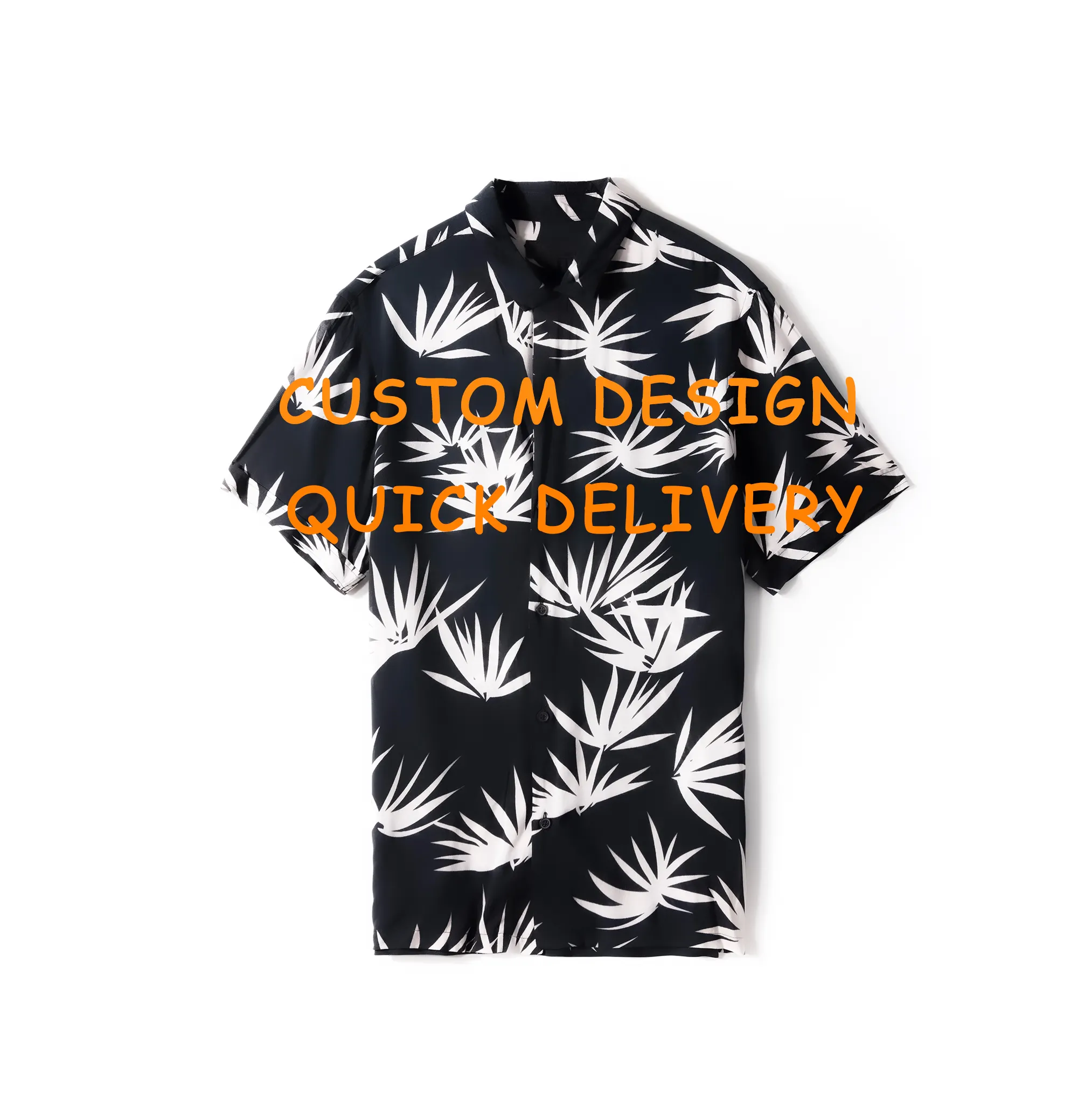 2022 Summer Hot Sale Hawaiian Shirt For Men Custom Logo Soft Breathable Aloe Pattern 100% Cotton Short Sleeve Shirts For Men