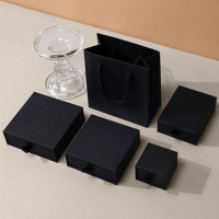 Boîte d'emballage de bijoux rectangulaire de qualité professionnelle, style tiroir, avec doublure en éponge, noir et blanc, organisateur multi-tailles pour boucles d'oreilles