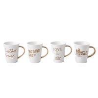 แก้วกาแฟเซรามิกลายดอกไม้สีเงินสีทองพร้อมหูจับทอง - Product Image 6