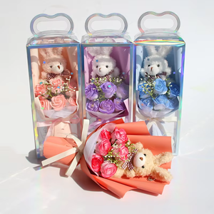 Vente en gros de fleurs en plastique exquises pour bouquets de roses, fleurs de savon, décorations en relief pour le Festival Qixi, la Saint-Valentin et la Fête des Pères - Product Image 3