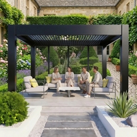 Pergola bioclimatique motorisée en aluminium sur mesure pour cour extérieure et jardin, toit à lames motorisées