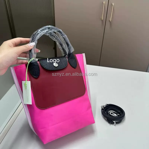 Bolso trenzado de nailon duradero, bolso hecho a mano, bolso de mano de gran capacidad para mujer, diseño de Color de contraste a la moda, elegante y práctico - Product Image 2