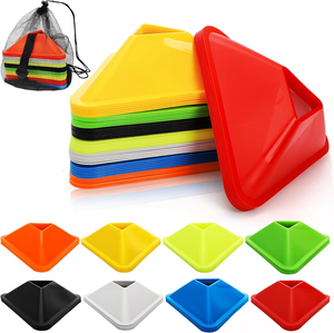 Dischi Triangolari per Allenamento <span class=keywords><strong>Calcio</strong></span>, Leggeri in Materiale PE, Marcatori Durevoli per <span class=keywords><strong>Calcio</strong></span>, Coni per Agilità e Coordinazione all'Aperto - Product Image 1