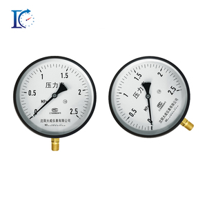 대형 다이얼 정확도 1.6% 직경 200mm 탄소강 황동 연결 IP54 보호 압력 게이지 0-600 바 범위 - Product Image 1