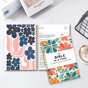 Carnet de prières personnalisé pour l'année entière, design floral, reliure spirale, dévotion quotidienne, cadeau pour les croyants, lot en gros - Product Image 4