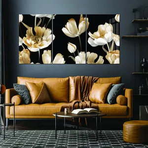 Cuadro moderno de estilo nórdico para sala de estar, lienzo abstracto de hoja dorada para decoración del hogar, póster, arte impreso, Pintura Artística de pared