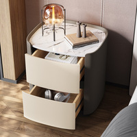 Meubles de chambre à coucher modernes avec 2 tiroirs et une table de chevet blanche