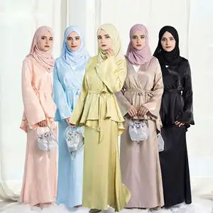 Grosir Set Abaya 2 Potong Malaysia Indonesia Baju Kurung Gaun Tradisional Muslim Wanita Abaya Dubai Pakaian