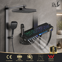 Sistem Shower Termostatik LED Star Sky dari Kuningan H59 Solid, dengan Fitur Rainfall, Waterfall, dan Pijat untuk Kustomisasi Proyek Hotel Mewah