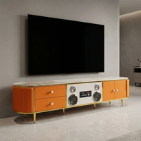 Meuble TV avec foyer électronique en MDF, Bluetooth intégré et effets sonores, pour salon et chambre à coucher