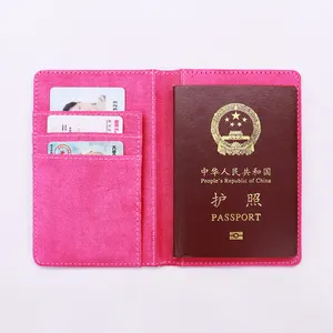 Conjunto de carteira personalizada, capa para passaporte subolmação couro branco rosa suporte de passaporte de luxo