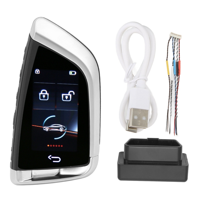 Smart Remote Car Key LCD Screen Anti Lost BT 5.0 Keyless Entry Auto Lock Key Fob for One Click Start Car