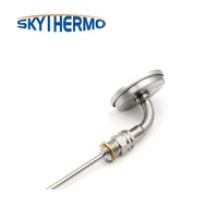 Termometer khusus isi minyak 3 "4" 5 ", termometer Bimetal tipe baja tahan karat dengan Probe panjang 50-650C