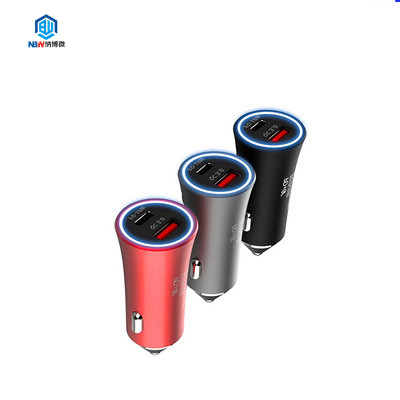 PD 18W 36W QC3.0 Quick Charging 5V 3.1A Type C PD Fast Charge Dual Usb Car Charger for Mobile Phone/Laptop