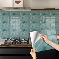Autocollant mural de cuisine transfrontalier le plus vendu, en PVC auto-adhésif, motif géométrique, imperméable et résistant à l'huile