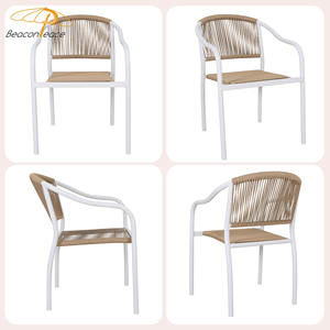 Popular barato al aire libre Patio sillas aluminio blanco marco apilable monobloque ratán <span class=keywords><strong>jardín</strong></span> comedor sillas - Product Image 5