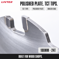 LIVTER Lame de scie circulaire de 180 mm de diamètre avec 24 dents pour la coupe et le rainurage du bois