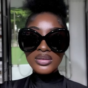 Lunettes de soleil unisexes rétro œil-de-<span class=keywords><strong>chat</strong></span> de haute qualité Rennes, nouveau design ovale anti-collision, protection UV400, monture noire intégrale en PC, pour extérieur et plage - Product Image 2