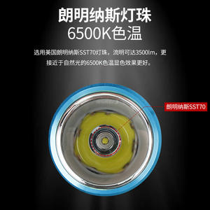 Linterna de Alta Potencia Luomen T70, Batería Recargable LED de 10000 mAh, Aleación de Aluminio, Iluminación de Emergencia para Exteriores - Product Image 3