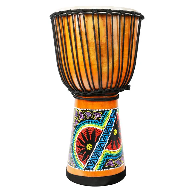 Tambor africano djembe de couro de madeira de 12 ''(pintura colorida)