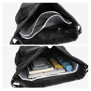 Sac à dos de sport décontracté en polyester écologique imperméable avec logo personnalisé, couleurs personnalisées, sac à dos de basketball - Product Image 5