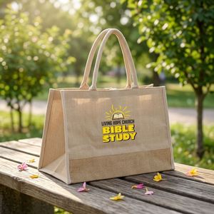 Grands sacs fourre-tout en toile de jute écologiques, durables, imperméables, pour les sorties, le quotidien, les déplacements, sacs utilitaires isolés - Product Image 1