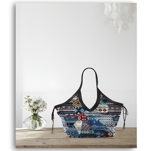 Phụ Nữ Xác Thực Độc Quyền Hình Học Bộ Lạc Gương Làm Việc Thiết Kế Banjara Jacquard Túi Xách Tay Cầm Đôi Nút Mùa Hè - Product Image 4