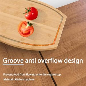 Planche à découper en bois pour <span class=keywords><strong>coin</strong></span> de cuisine avec rainure profonde pour le jus, planche à charcuterie en bois, plateau de service pour les collations, autres planches - Product Image 6