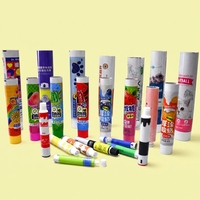 Tube d'emballage durable en aluminium-plastique pour chewing-gum, diamètre 12,7-35 mm, bouchon à vis, design graphique personnalisé UV, soins personnels