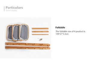 Cesta de lavandería de <span class=keywords><strong>3</strong></span> niveles para ropa, cesta de algodón, estante de bambú, organizador de baño con soporte - Product Image 4