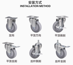 <span class=keywords><strong>3</strong></span> Zoll TPR Thermoplast Gummi gehäuse Lenkrad 100kg Tragfähigkeit Geräuschlose Bremse Nicht markierende OEM-Platten rollen - Product Image 3