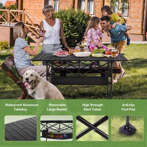 Mesa Plegable <span class=keywords><strong>para</strong></span> Acampar / Mesa Enrollable <span class=keywords><strong>para</strong></span> Picnic y Senderismo con Altura Ajustable / Mesa Plegable Ligera y Portátil <span class=keywords><strong>para</strong></span> Acampar - Product Image 6