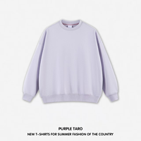 Sweat-shirt surdimensionné à col rond pour homme, coupe ample, 100% coton, manches longues, avec logo personnalisé, motif uni d'hiver