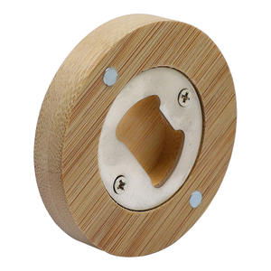 Magnetische Ronde Flesopener Bamboe + Roestvrijstalen Gravable Bamboe Hout + Roestvrijstalen Houten Bieropener Magneet 40G - Product Image 3